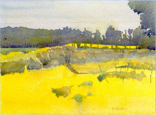 Rape Fields watercolour18 x 23 cmSOLD